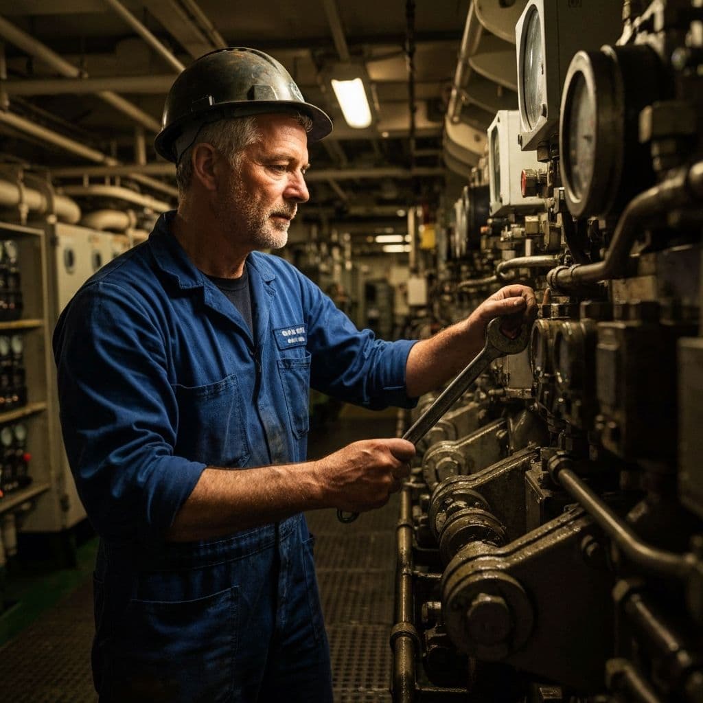 Marine engineer conducting survey